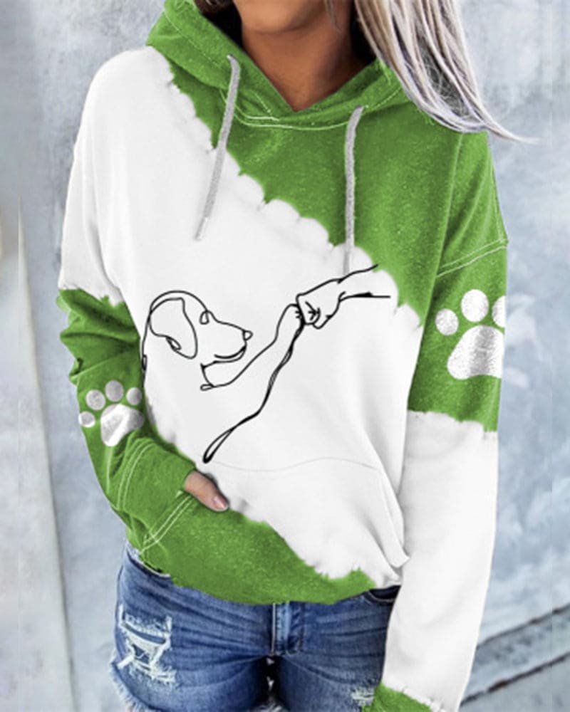 Fleur | Sweater met lange mouwen en blokdruk in kleurblokken