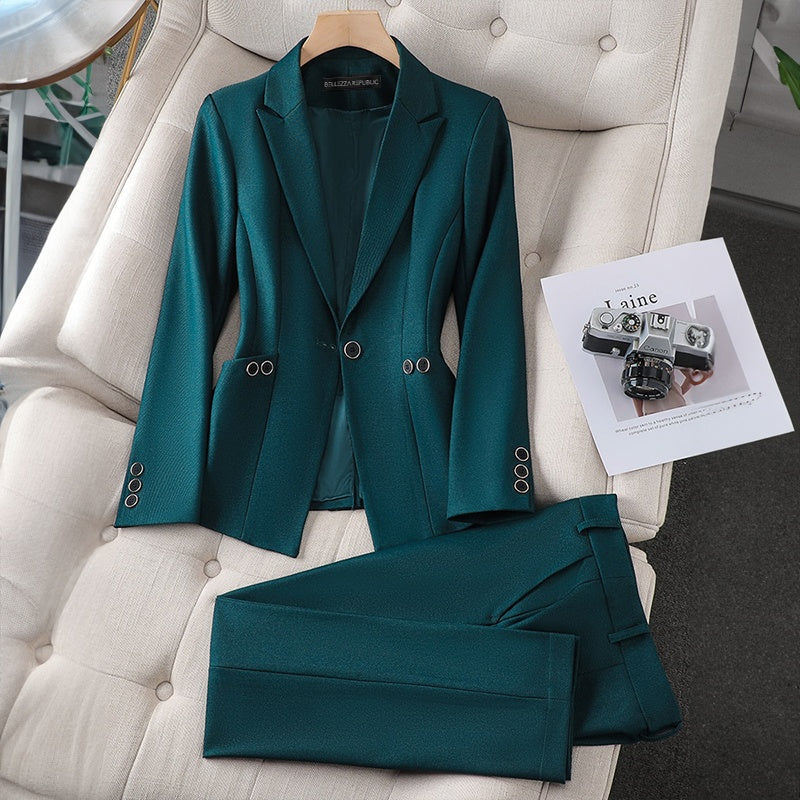 Zulima | Getailleerde slim-fit formele blazer en pantalonset