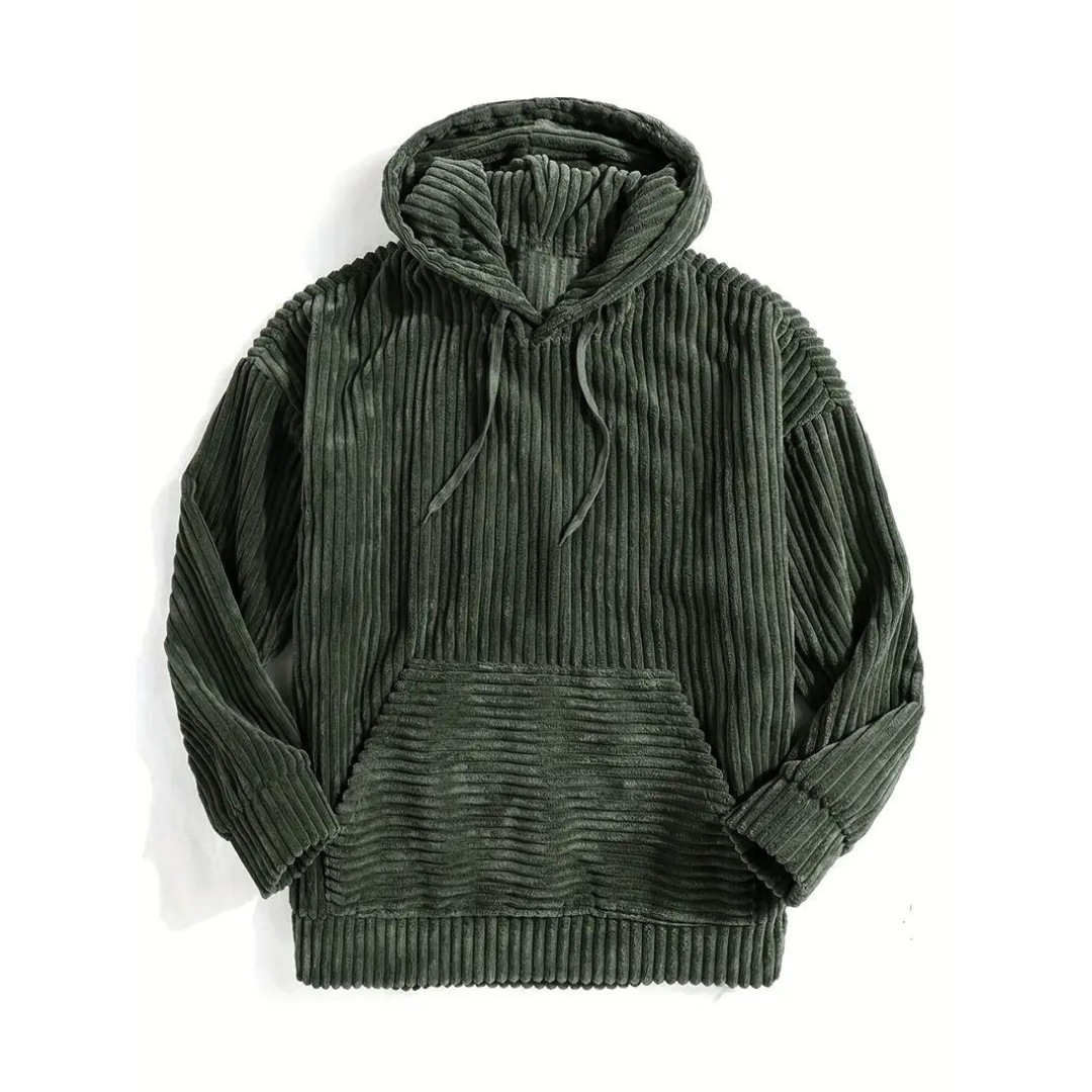 Morten | Klassiek gekleurde Corduroy Hoodie voor mannen