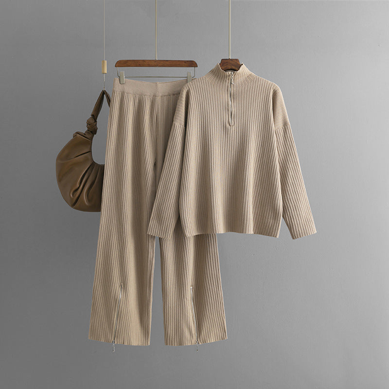 Emmi | Casual coltrui met rits tweedelige set
