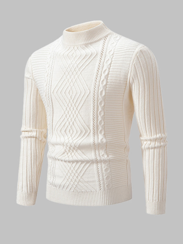Everett | Geometrische twist trui met opstaande kraag