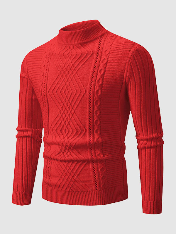 Everett | Geometrische twist trui met opstaande kraag