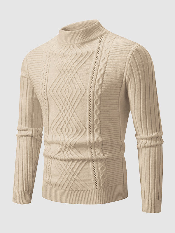 Everett | Geometrische twist trui met opstaande kraag