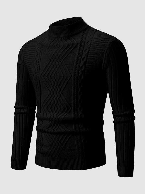 Everett | Geometrische twist trui met opstaande kraag