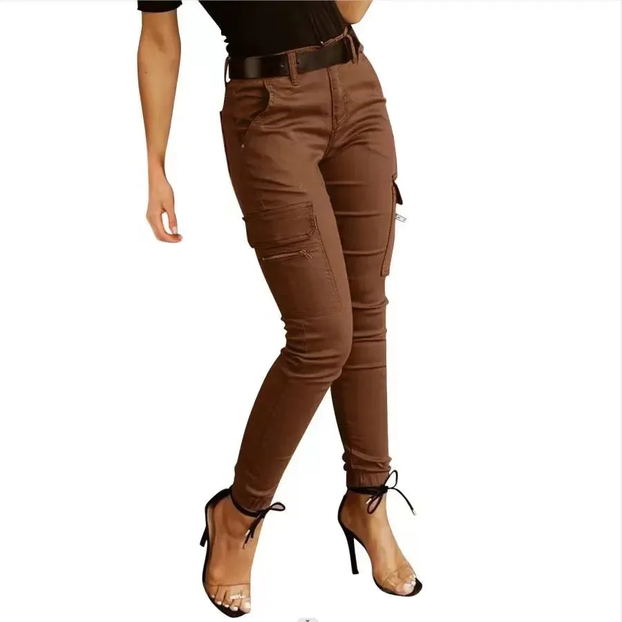 Gwen - Stoere Cargo Broek met Hoge Taille voor Vrouwen