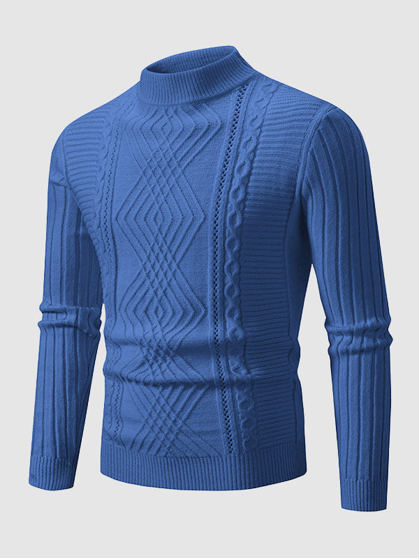 Everett | Geometrische twist trui met opstaande kraag