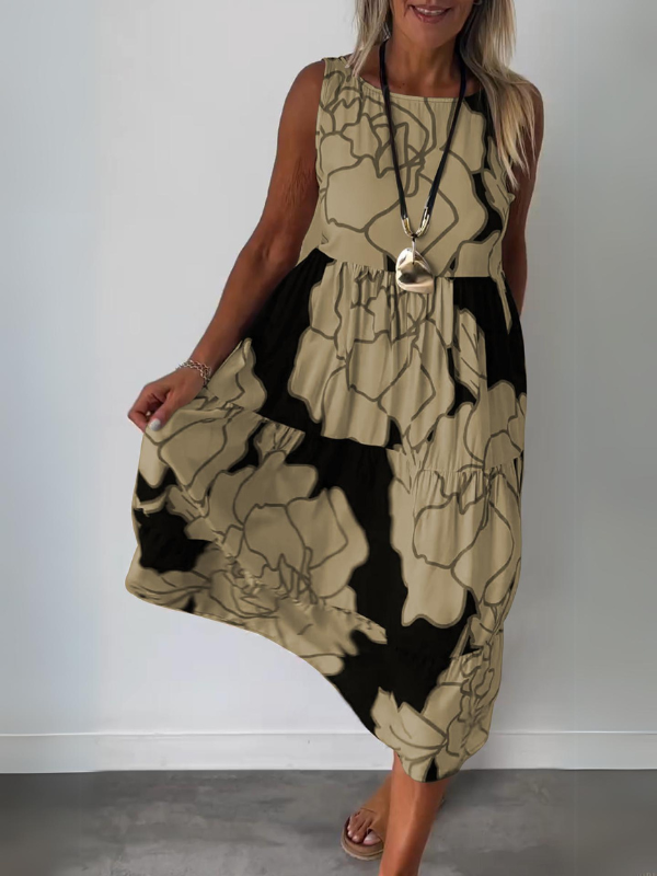 Maja™ - Stijlvolle Midi-Jurk met Bloemenprint