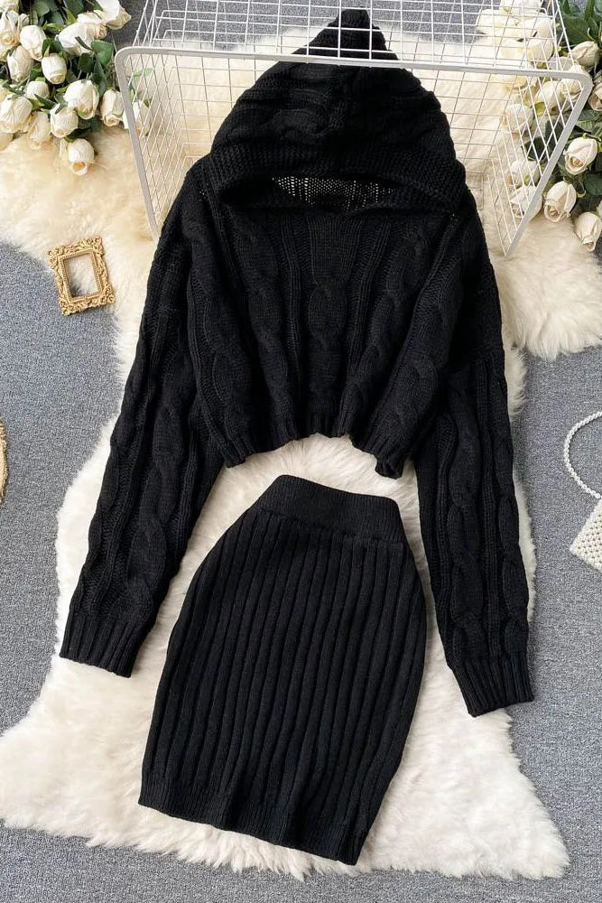 Bojana | Trui met capuchon Top en Rok Set