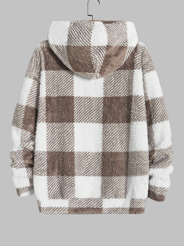 Brahim | Klassiek geruit fleece sweatshirt met capuchon