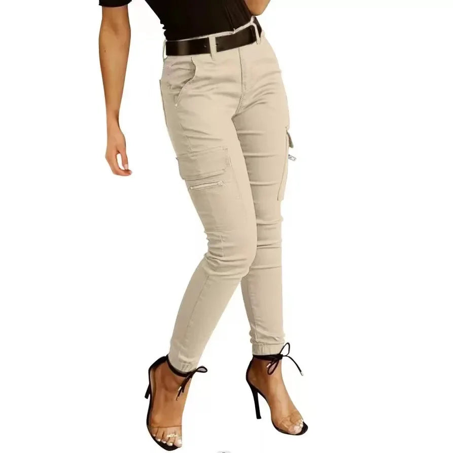 Gwen - Stoere Cargo Broek met Hoge Taille voor Vrouwen