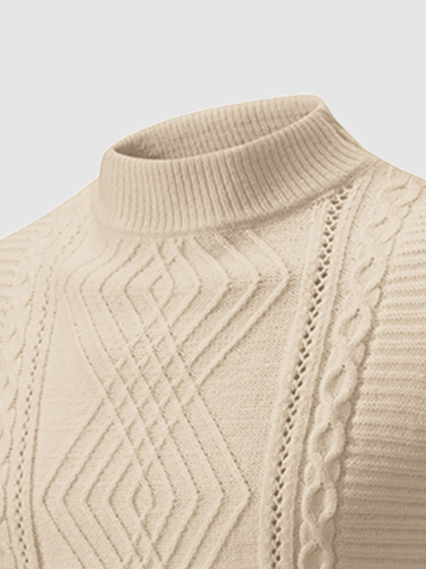 Everett | Geometrische twist trui met opstaande kraag
