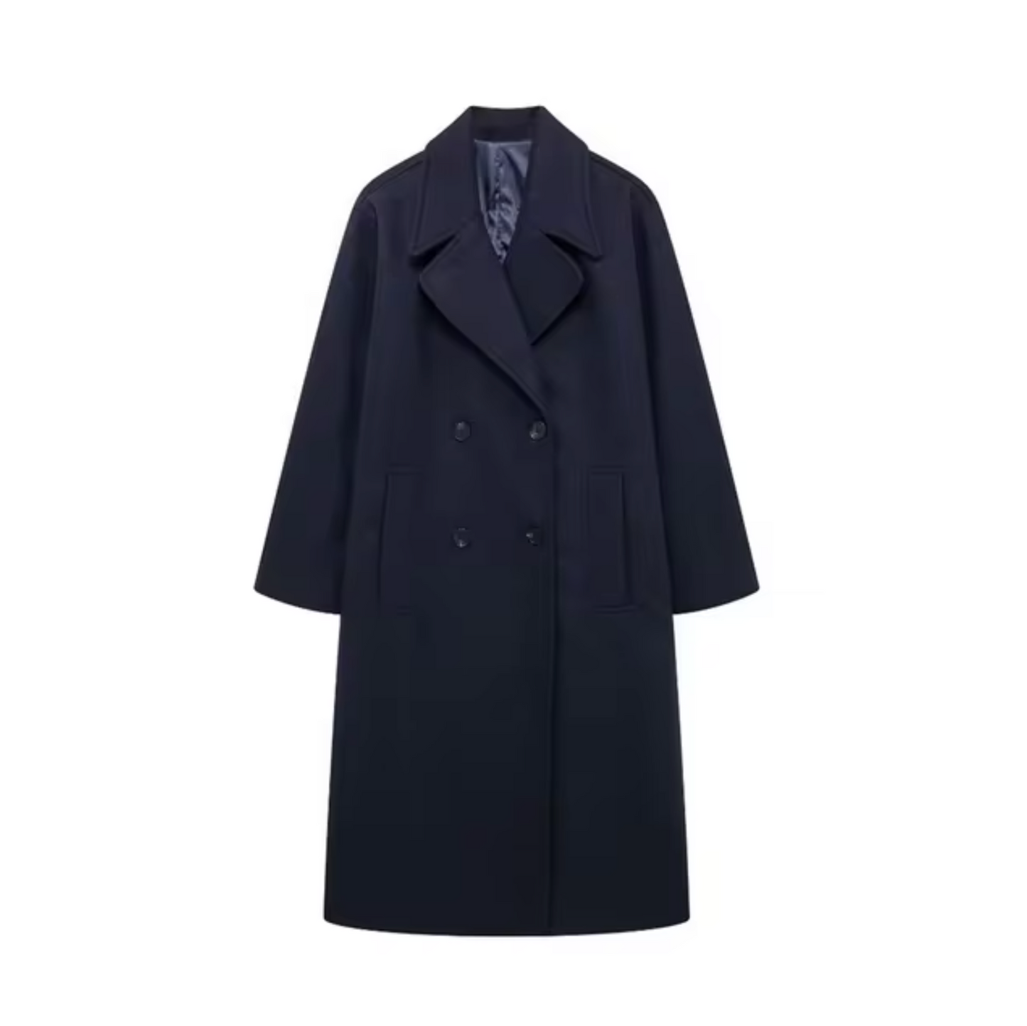 Carla – Klassieke halflange trenchcoat met dubbele rij knopen