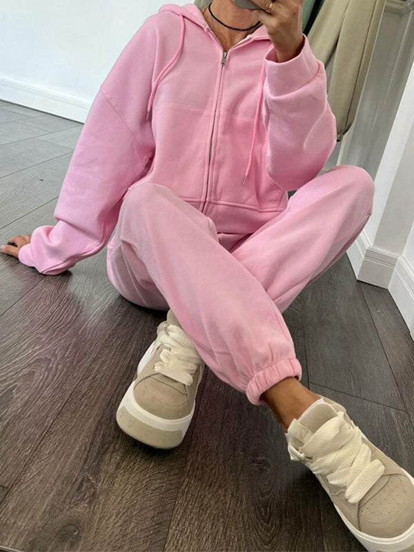 Ananda | Sportieve Ritssluiting Hoodie & Broek Tweedelige Set