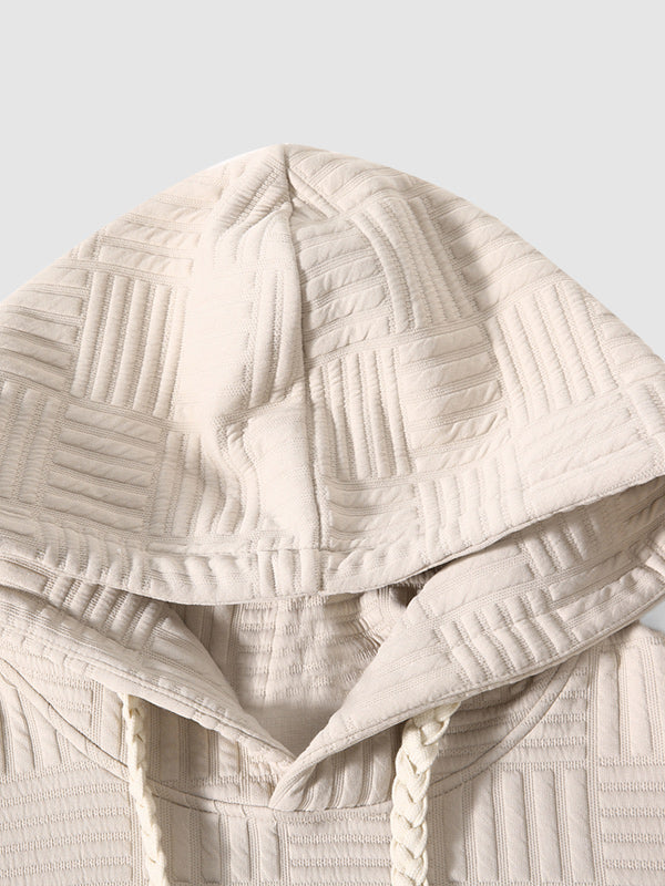 Kyle | Geometrische textuur losvallende hoodie