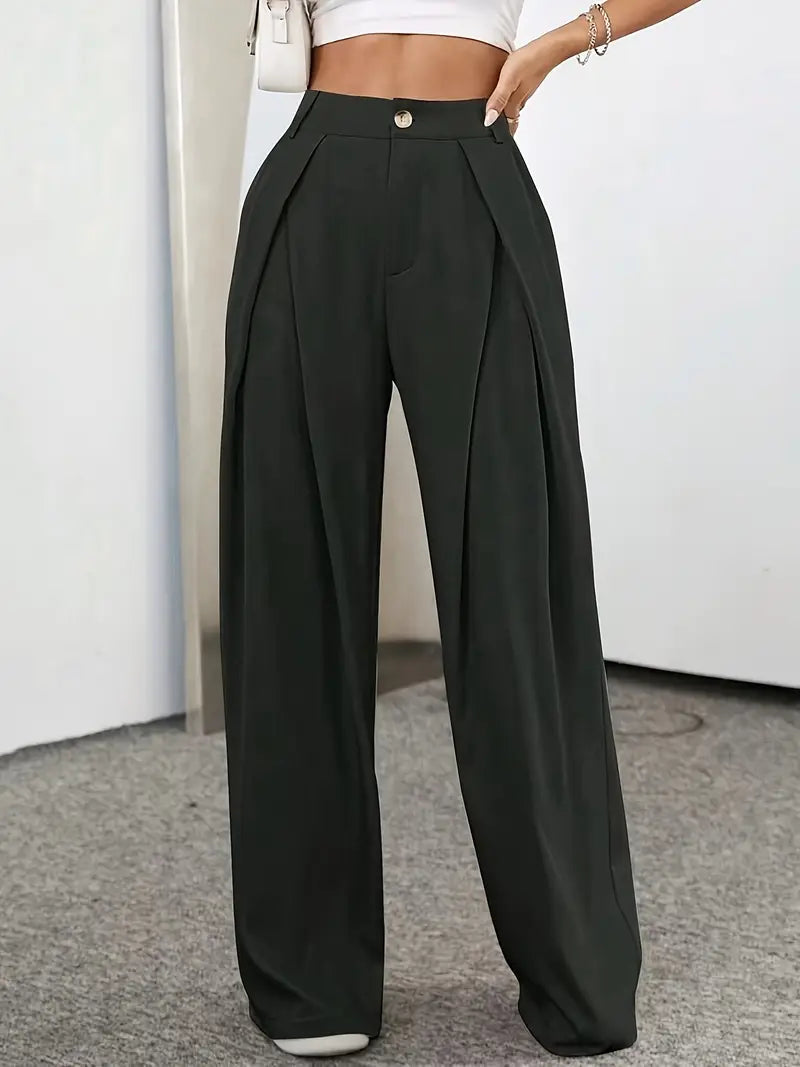 Dina - Chique Herfst Hoge Taille Plissé Broek voor Vrouwen