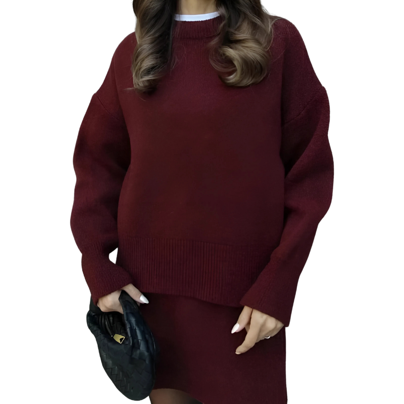 Elissa | Chique trui & rok set - Casual 2-delige gebreide outfit voor herfst/winter