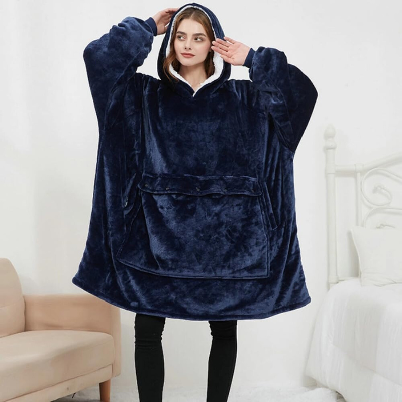 WarmWrap | Oversized Hoodie Deken met USB-verwarming - Fleece draagbare deken voor behaaglijke warmte, wintercomfort