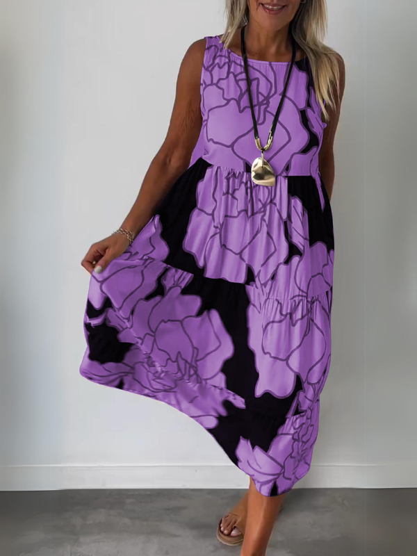 Maja™ - Stijlvolle Midi-Jurk met Bloemenprint