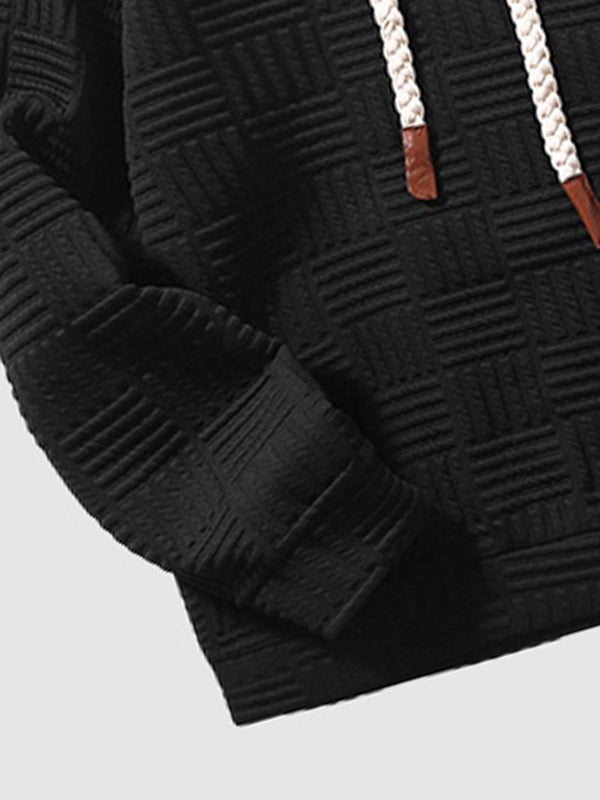 Kyle | Geometrische textuur losvallende hoodie