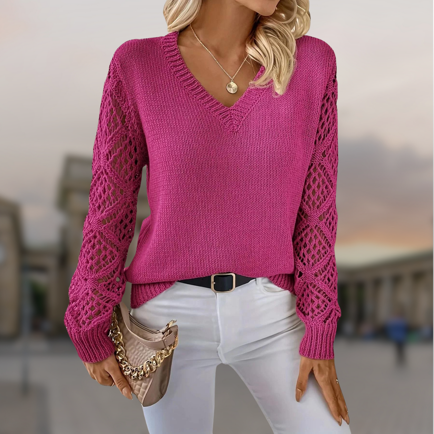 Katarina™ | Trui met mouwenpatroon voor dames