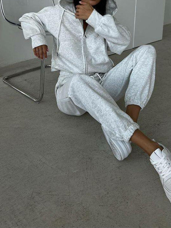 Ananda | Sportieve Ritssluiting Hoodie & Broek Tweedelige Set