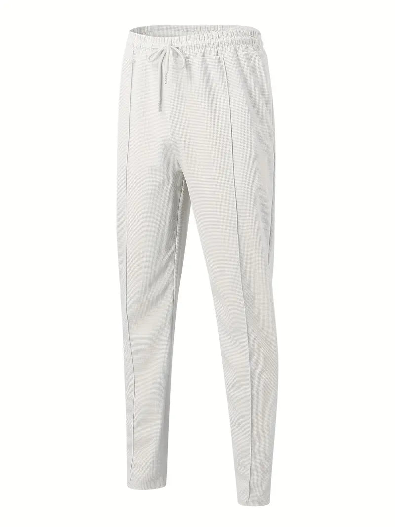 Lars - Stijlvolle Waffle Print Broek voor Mannen