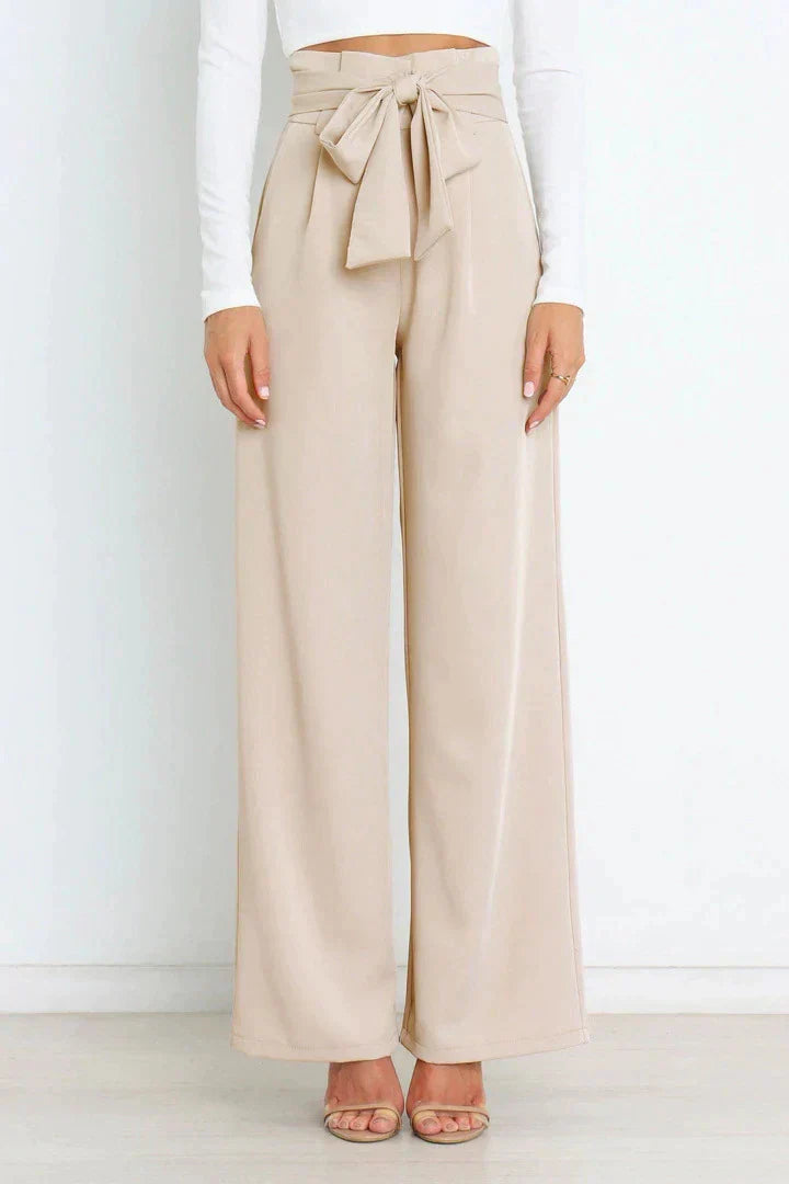 Elina - Stijlvolle Pantalon met Strikceintuur voor Vrouwen