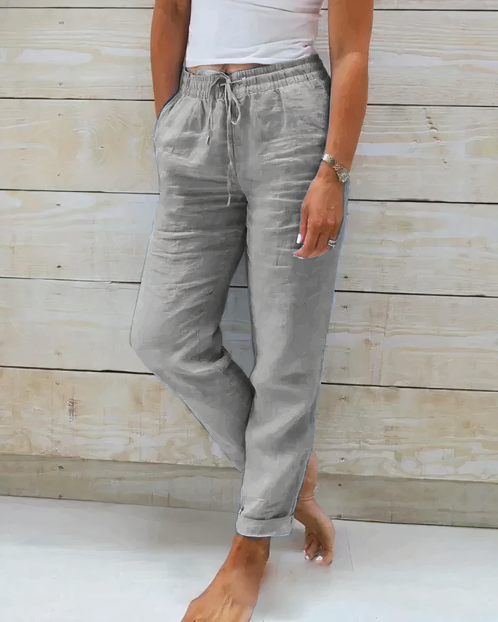 Lauri - Comfortabele Linnenbroek met hoge Tailleband voor Dames