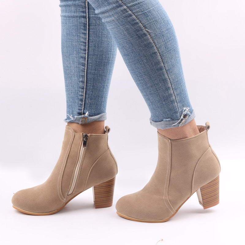 Kizea - Stijlvolle Lente Faux Suede Enkellaarzen voor Vrouwen