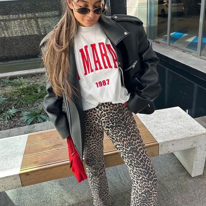 Brenda - Stijlvolle Broek met Luipaardprint voor Vrouwen