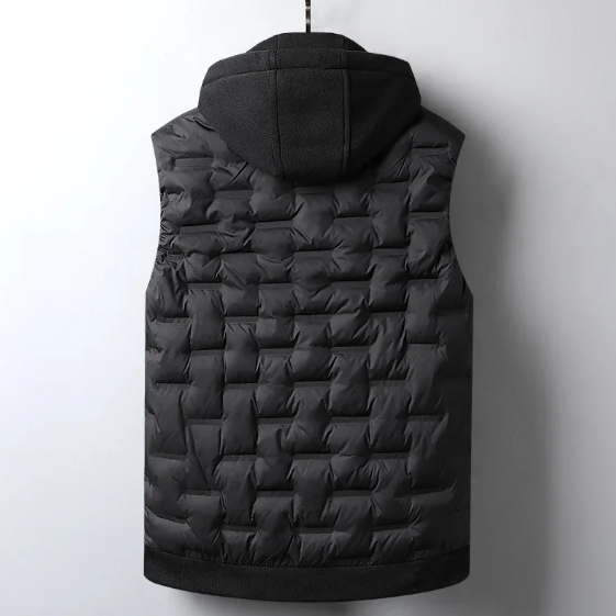 Abner | Casual elegante gewatteerde bodywarmer met capuchon voor heren