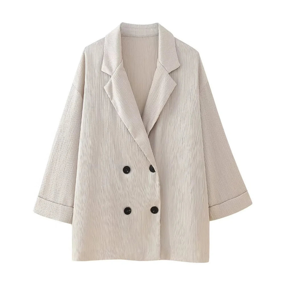 Sunita | Elegante blazer en broek met kreukeffect