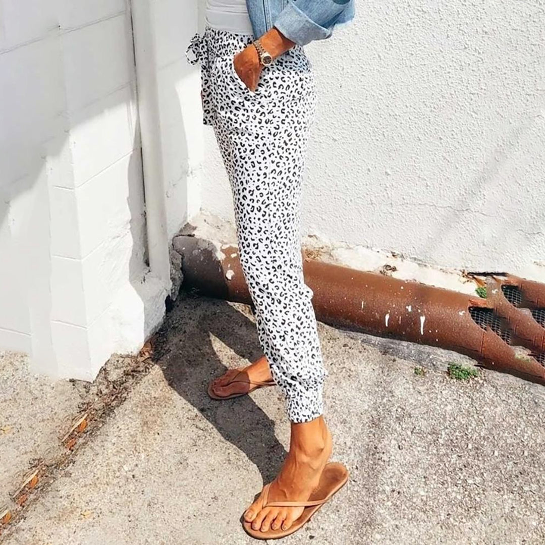 Lara - Modieuze en Comfortabele Zomerbroek met Luipaardprint voor Vrouwen