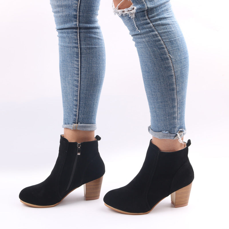 Kizea - Stijlvolle Lente Faux Suede Enkellaarzen voor Vrouwen