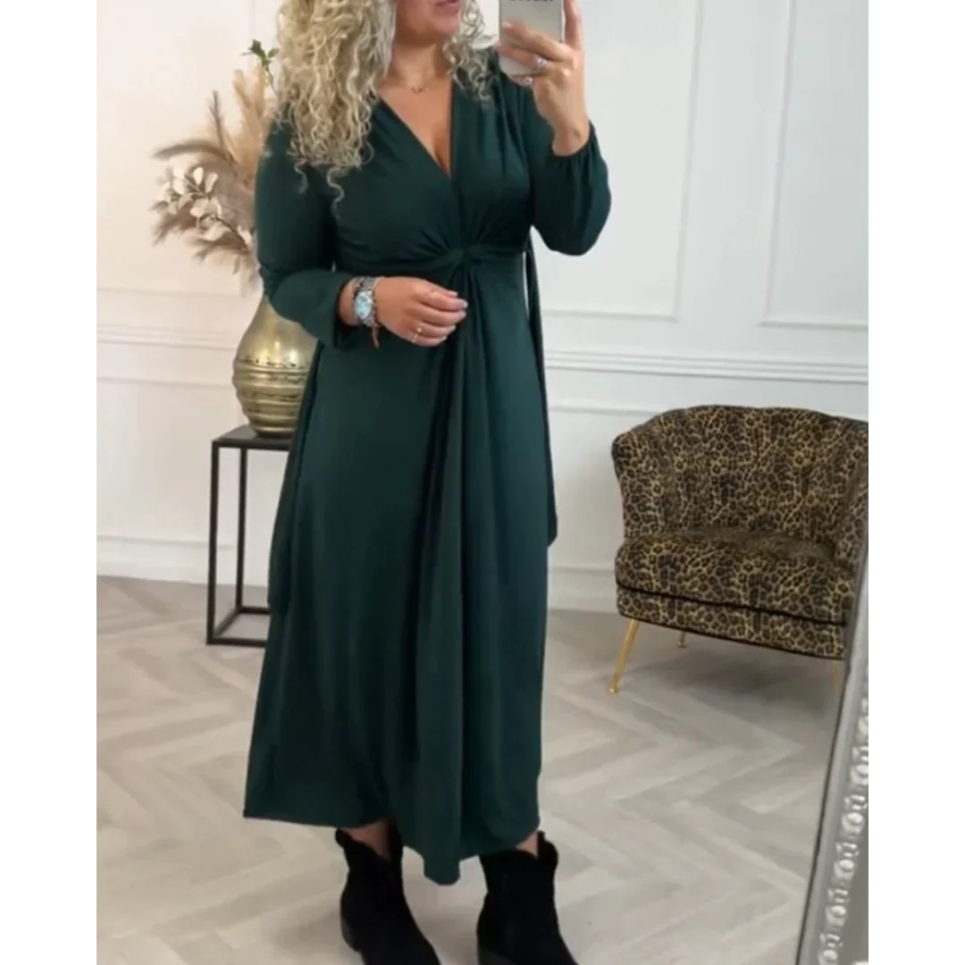 Sexy Effen Jurk met Lange Mouwen