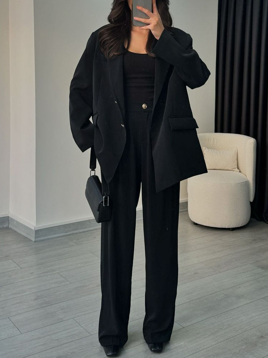 Anara | Elegante oversized blazer & broek voor op kantoor - stijlvol zakelijk kostuum