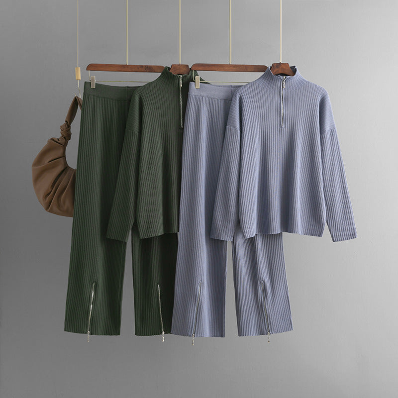 Emmi | Casual coltrui met rits tweedelige set