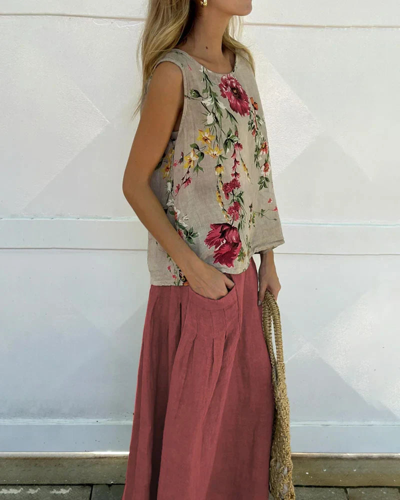 Senne | Elegante Bloemen Top & Rok Set