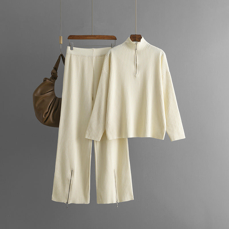 Emmi | Casual coltrui met rits tweedelige set