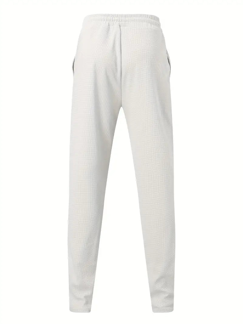Lars - Stijlvolle Waffle Print Broek voor Mannen