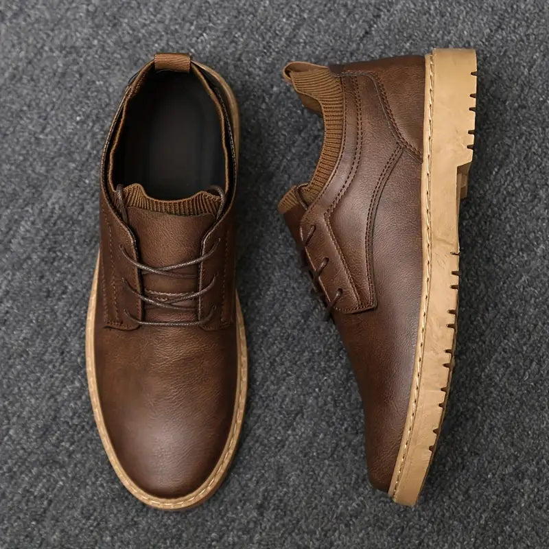 Samuel - Klassieke en Stijlvolle Herfst Antislip Bruine Leren Schoenen voor Mannen