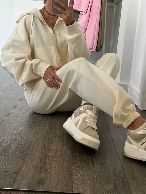 Ananda | Sportieve Ritssluiting Hoodie & Broek Tweedelige Set
