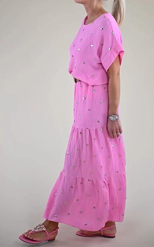 Helga | Casual top met ronde hals en rokenset