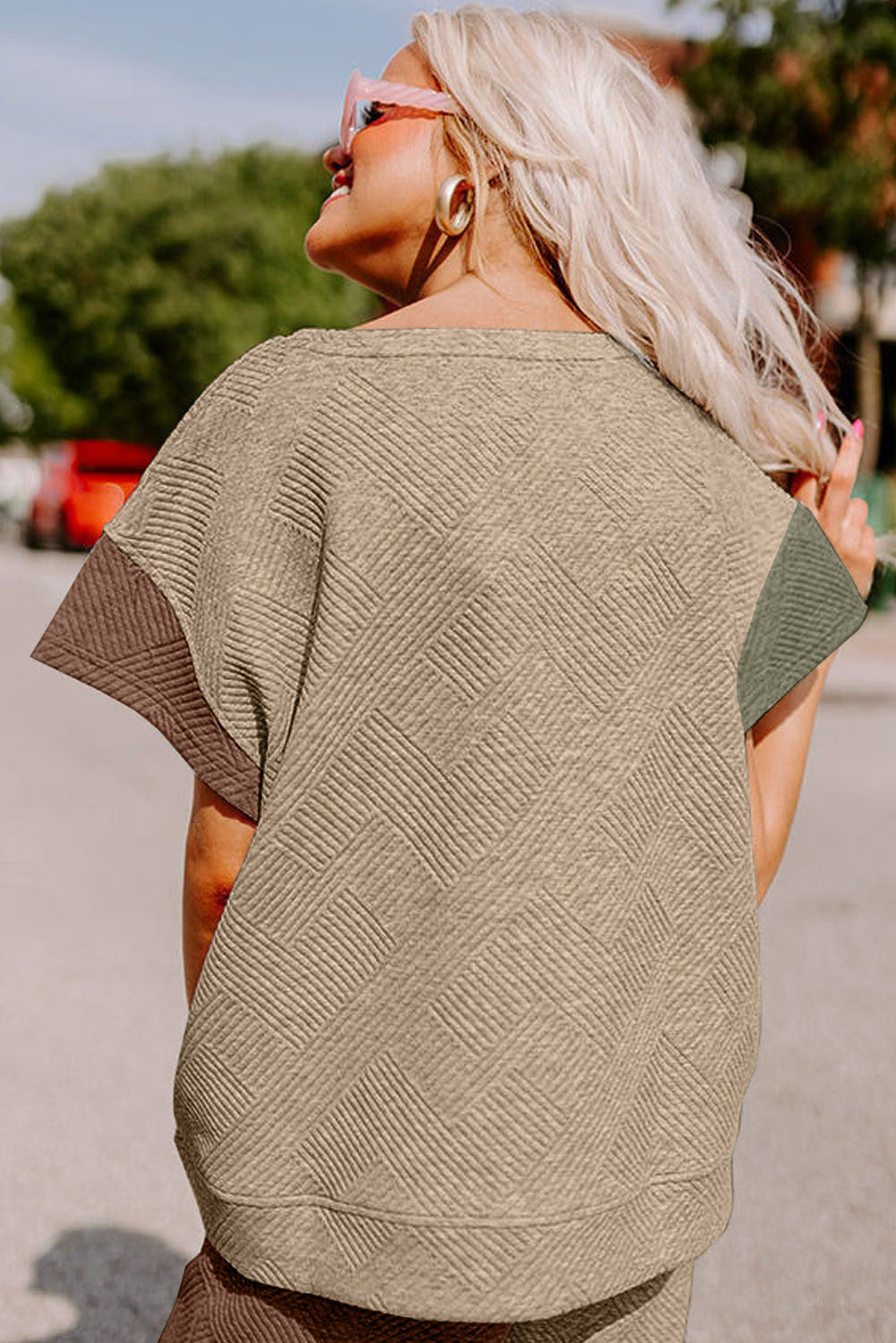 Iyla | Multikleurige kleurblok structuur top & broek set