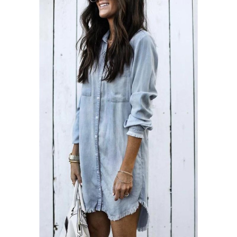 Dorete™ - Denim Overhemd Jurk