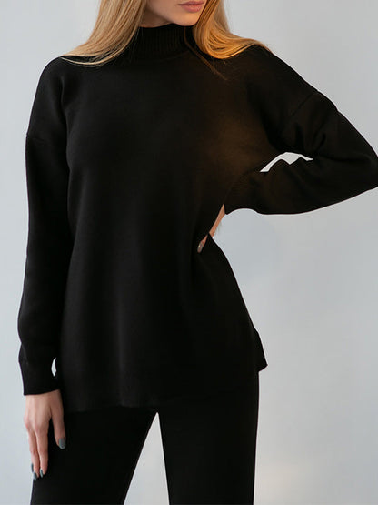 Leilani | Casual coltrui met split en broek Set