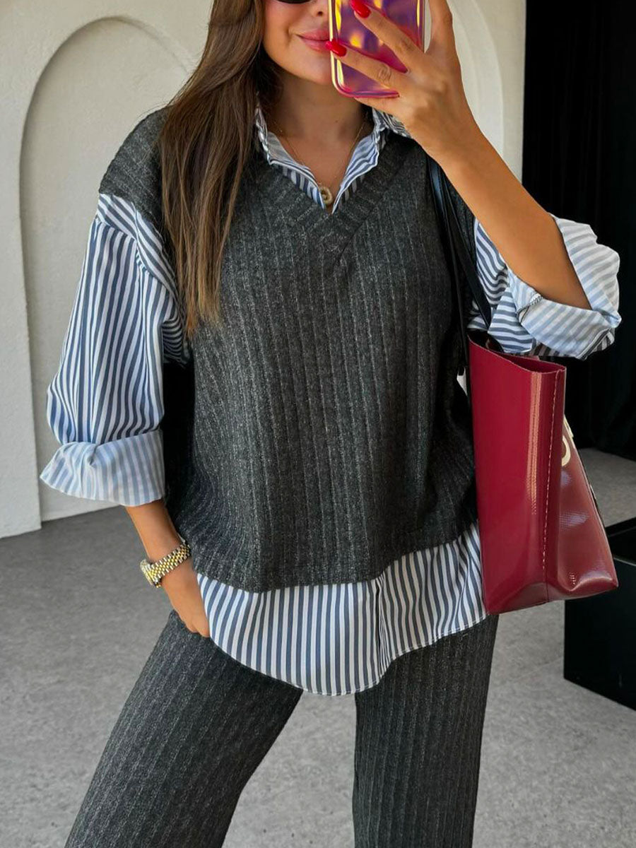 Jaylene | Stijlvolle creatieve top met lange mouwen en broek set