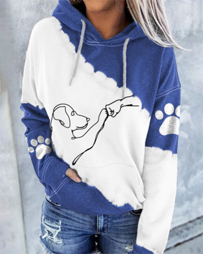 Fleur | Sweater met lange mouwen en blokdruk in kleurblokken