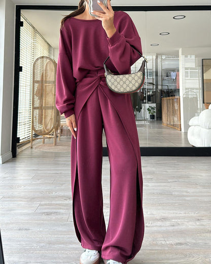 Teila | Modieuze lange mouwen top & broek set
