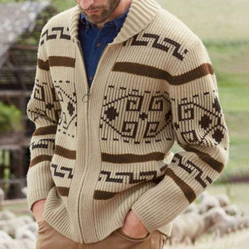 Jairus | Jacquard wollen trui met rits
